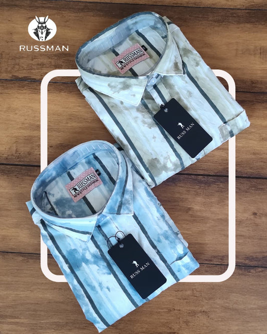 (Combo of 3) RussMan Cotton Jacquard Cloud Design Shirt Rs. 1000