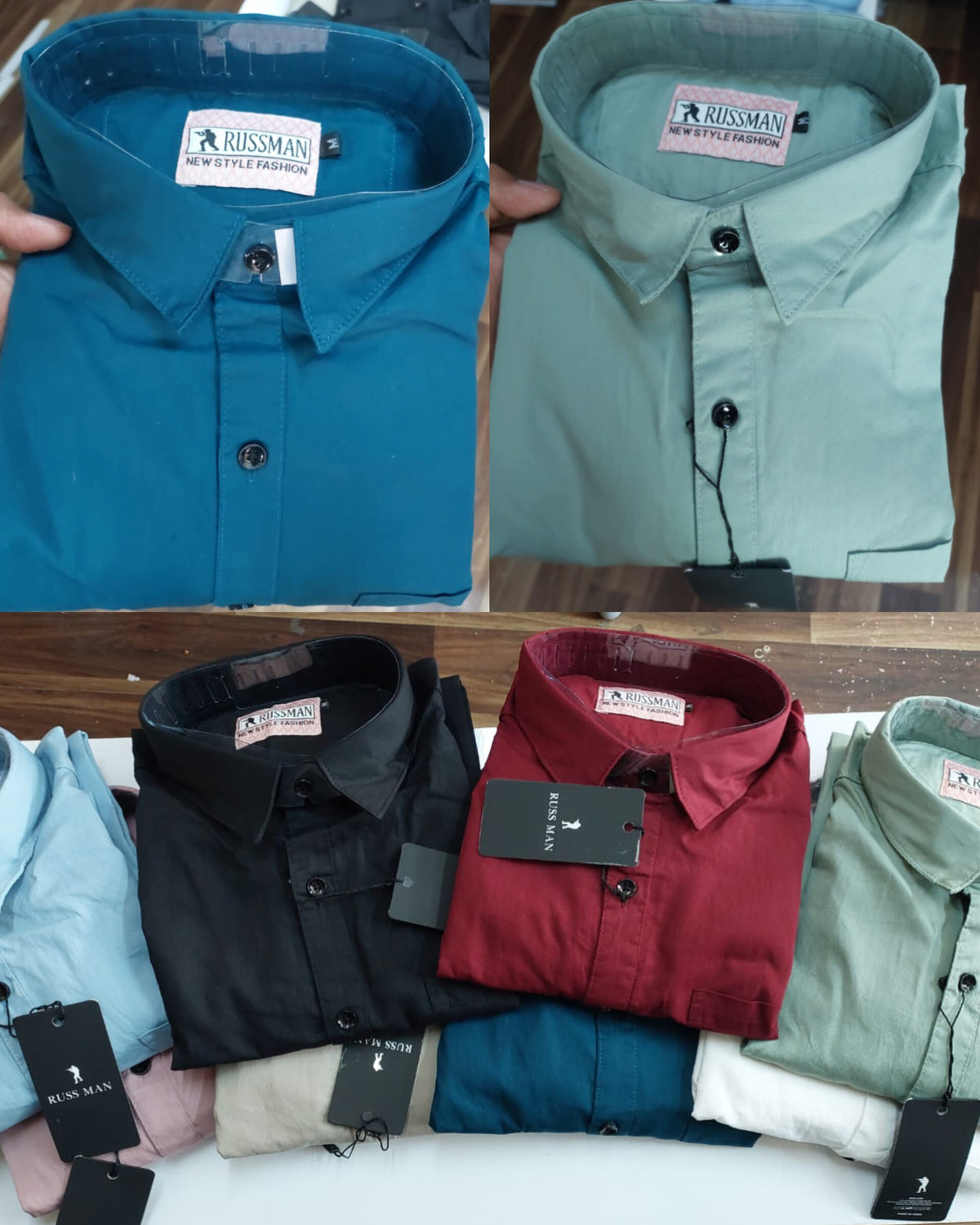 (Combo of 3) RussMan 100% Pure Cotton Plain Shirt Rs. 1000