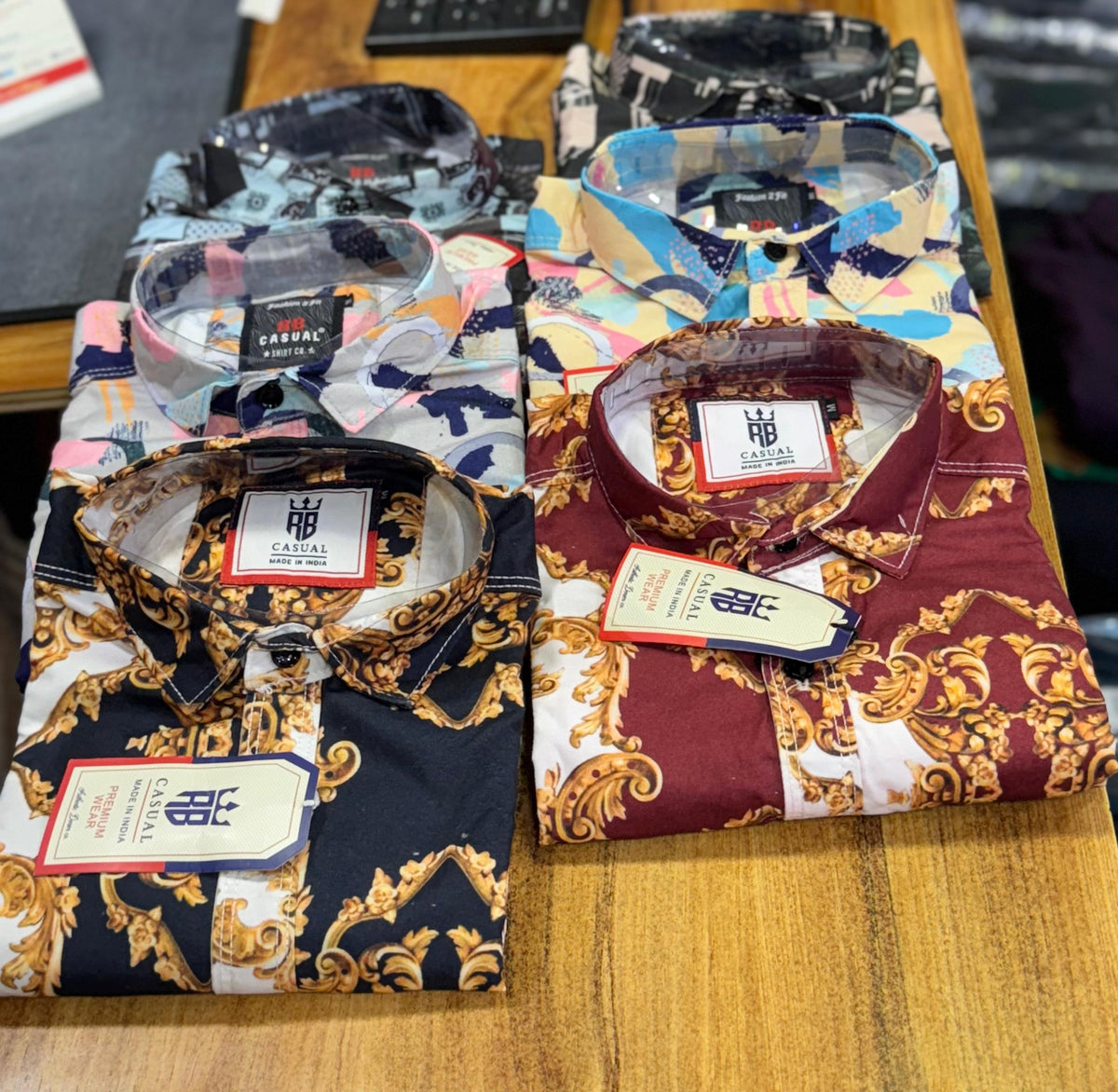 (Combo of 4) RB Satin Soft Silk Digital Printed Shirt Rs. 1000