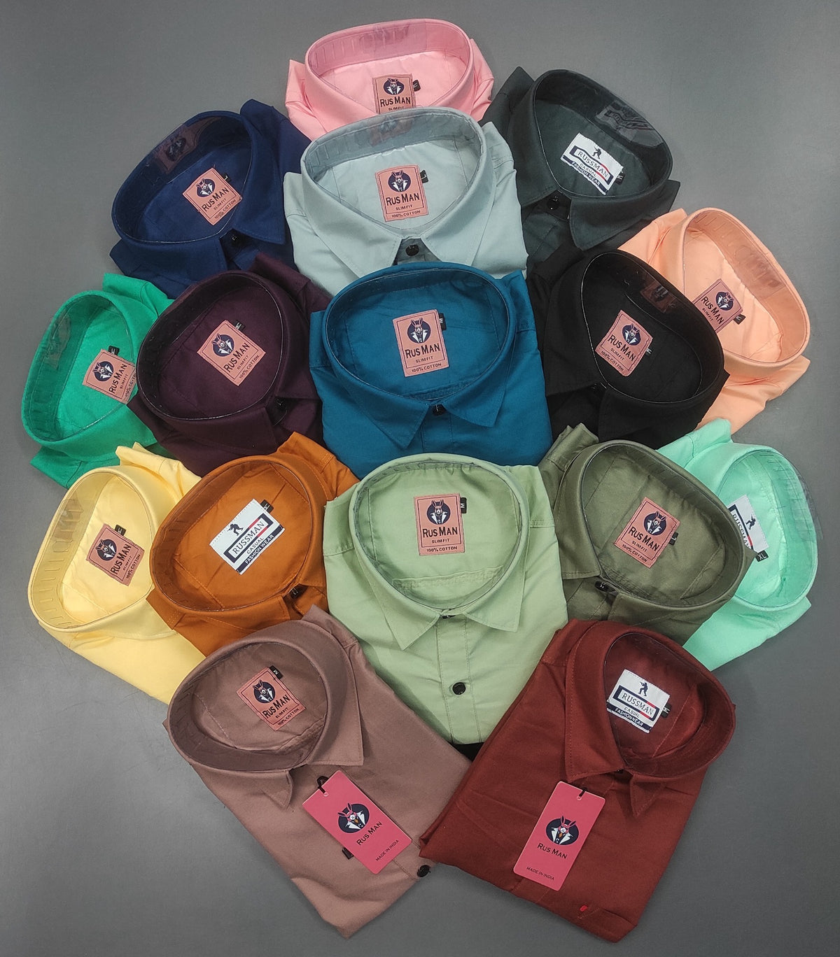 (Combo of 4) Russman Laffer Cotton Plain shirt Rs. 1000