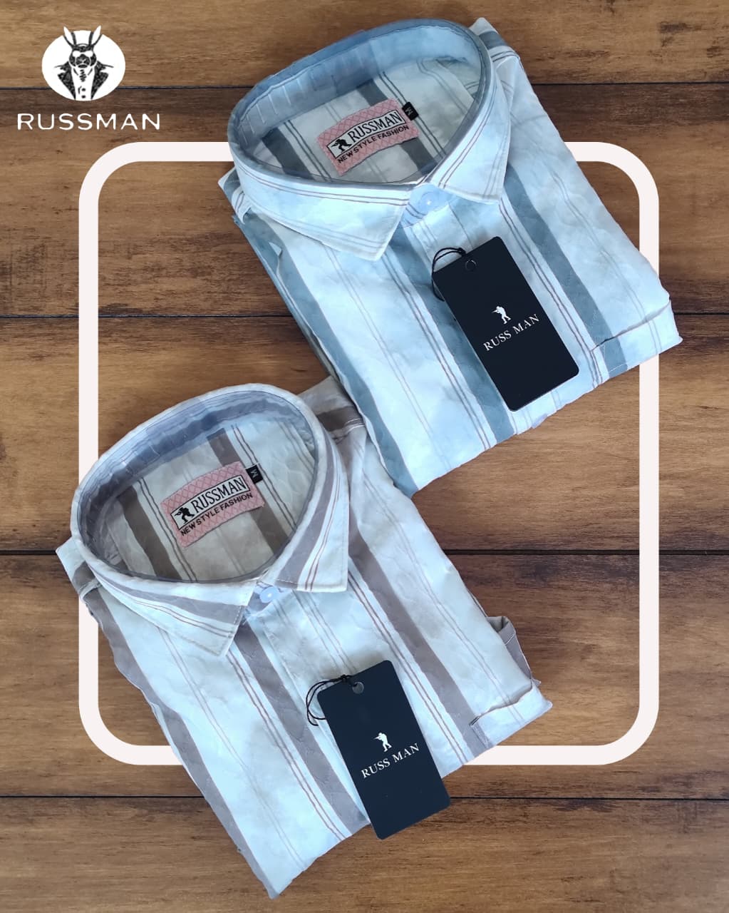 (Combo of 3) RussMan Cotton Jacquard Cloud Design Shirt Rs. 1000