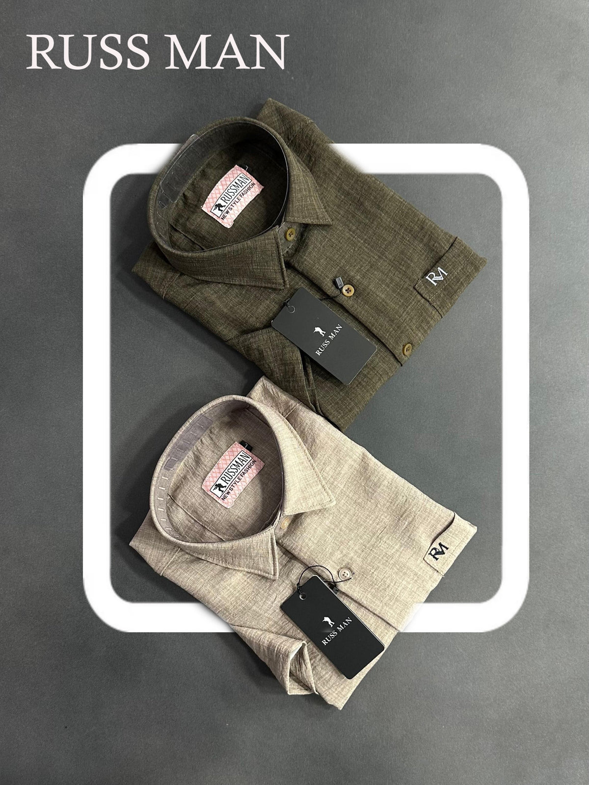 (Combo of 3) RussMan Crepe Import Lenin Plain Half Sleeve Shirts Rs. 1100