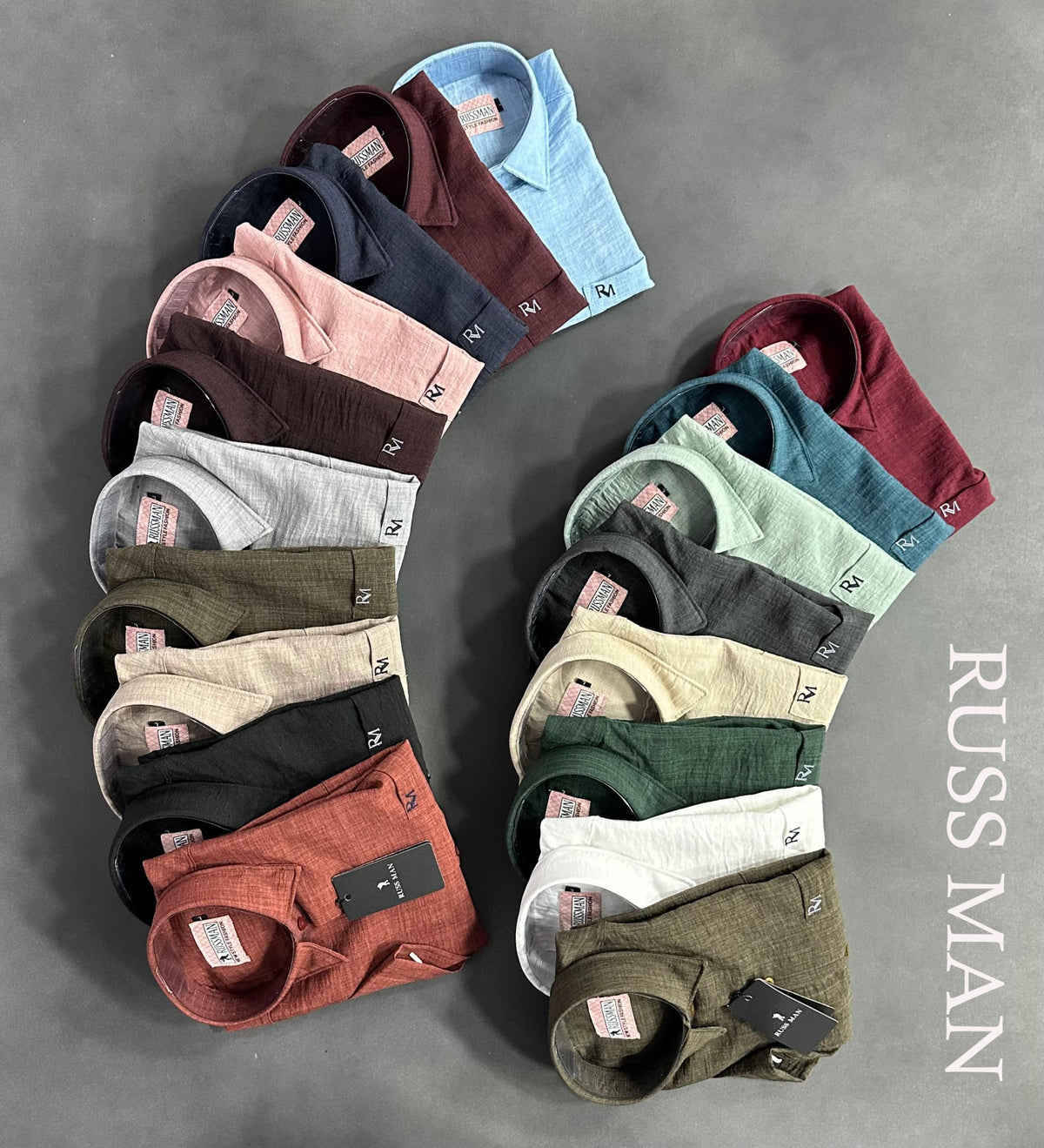 (Combo of 3) RussMan Crepe Import Lenin Plain Half Sleeve Shirts Rs. 1100