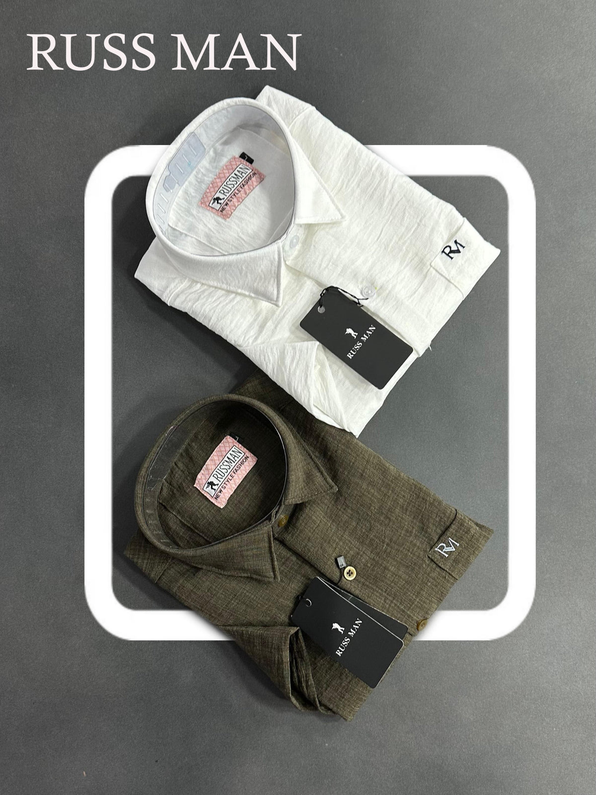 (Combo of 3) RussMan Crepe Import Lenin Plain Half Sleeve Shirts Rs. 1100