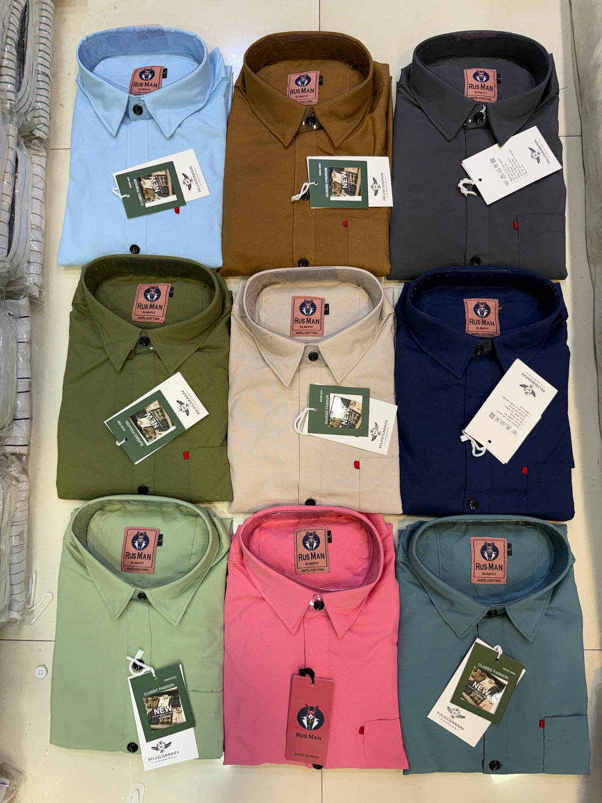(Combo of 4) Russman Laffer Cotton Plain shirt Rs. 1000
