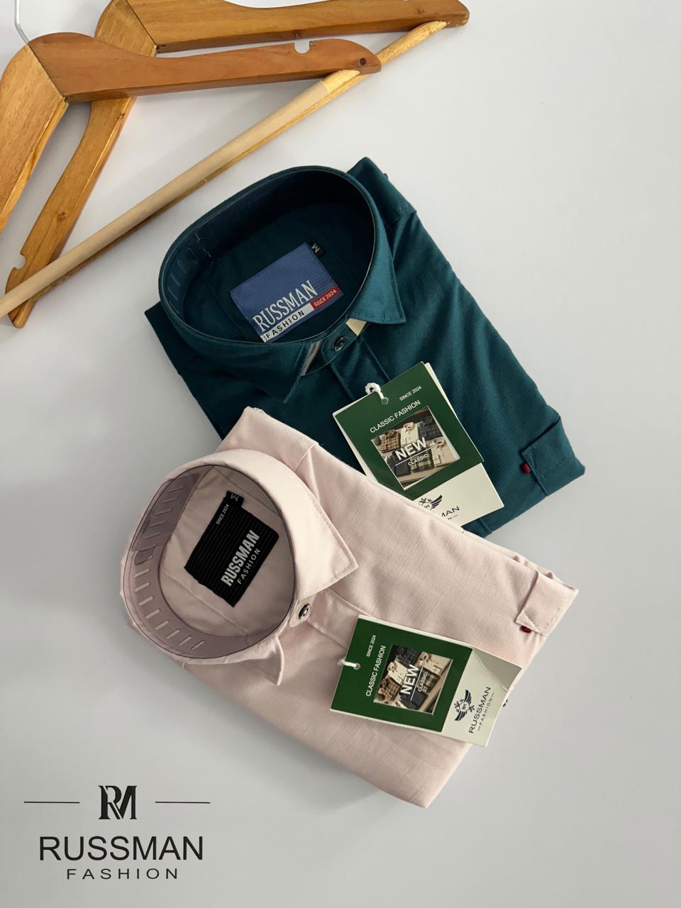 (Combo of 3) Viscose Premium RM Pure Cotton Linen Plain Shirt Rs. 1200