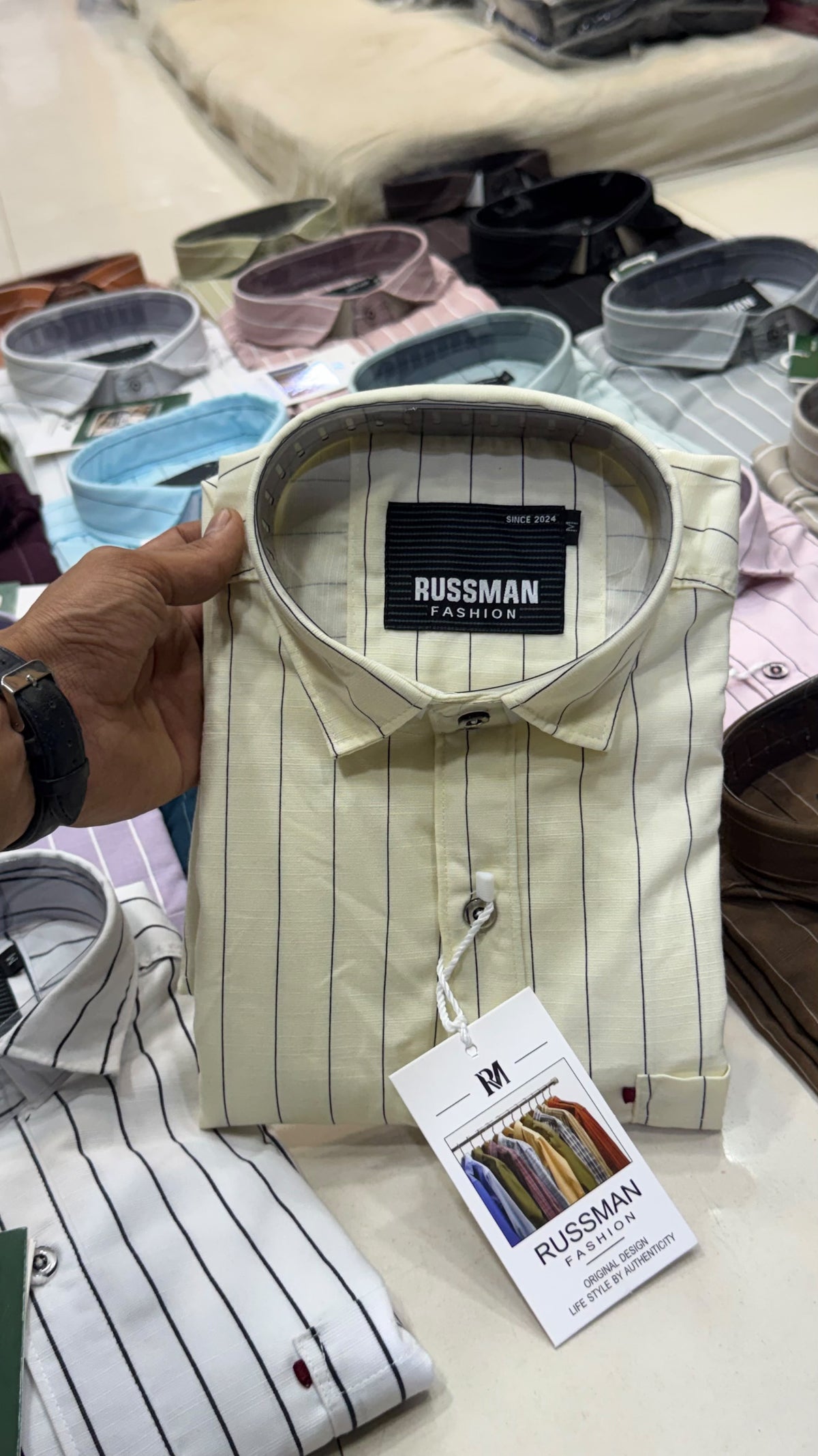 (Combo of 3) Viscose Slob Premium RM Cotton Linen Stripes Shirt Rs. 1200