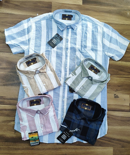 (Combo of 3) S-34 to 37 100% Pure Cotton Half Sleeve Cotton Shirts Rs. 950