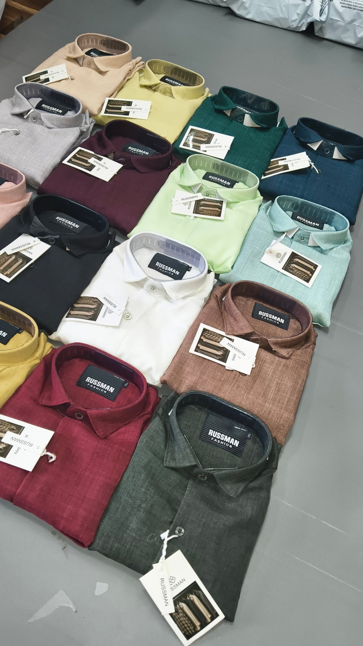 (Combo of 3) Russman&CK Linen Korean Plain Shirt Rs. 1100