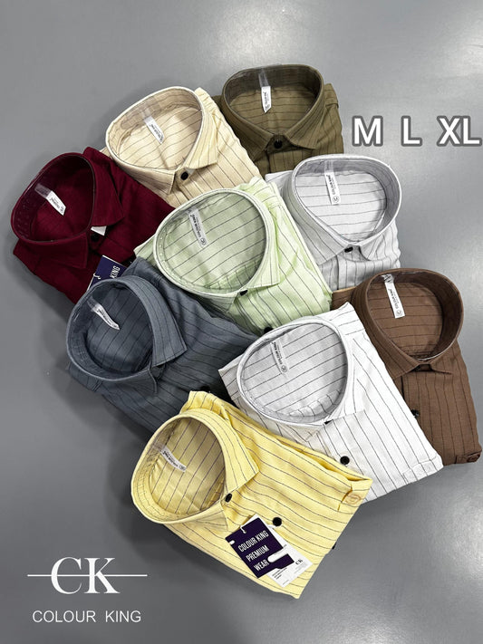 (Combo of 3) CK Korian Linen Strips Shirt Rs. 970