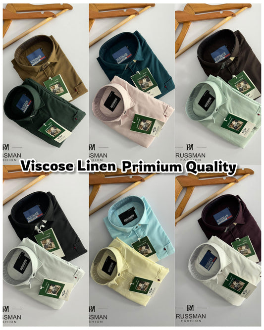 (Combo of 3) Viscose Premium RM Pure Cotton Linen Plain Shirt Rs. 1200