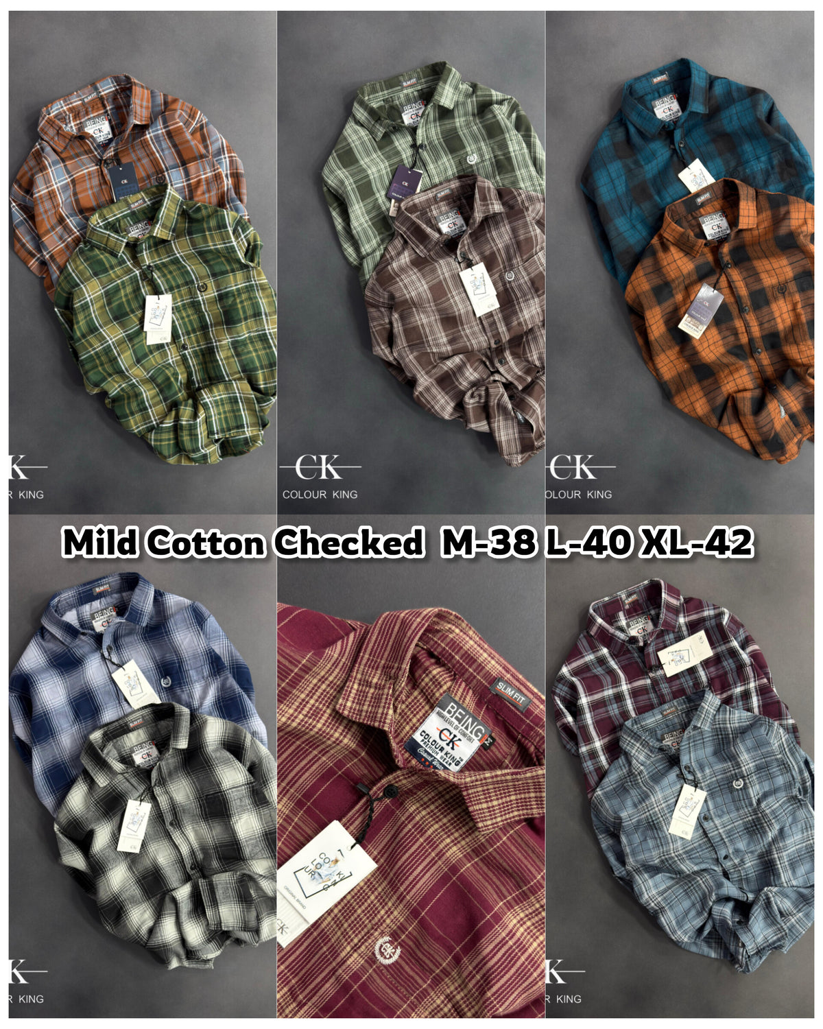 (Combo of 3) CK Mild Premium Twill Cotton Checked Shirt Rs. 1150