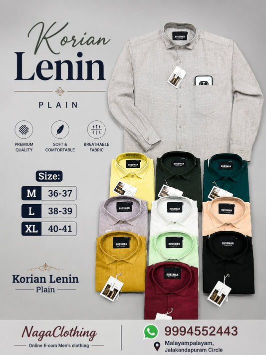 (Combo of 3) Russman&CK Linen Korean Plain Shirt Rs. 1100