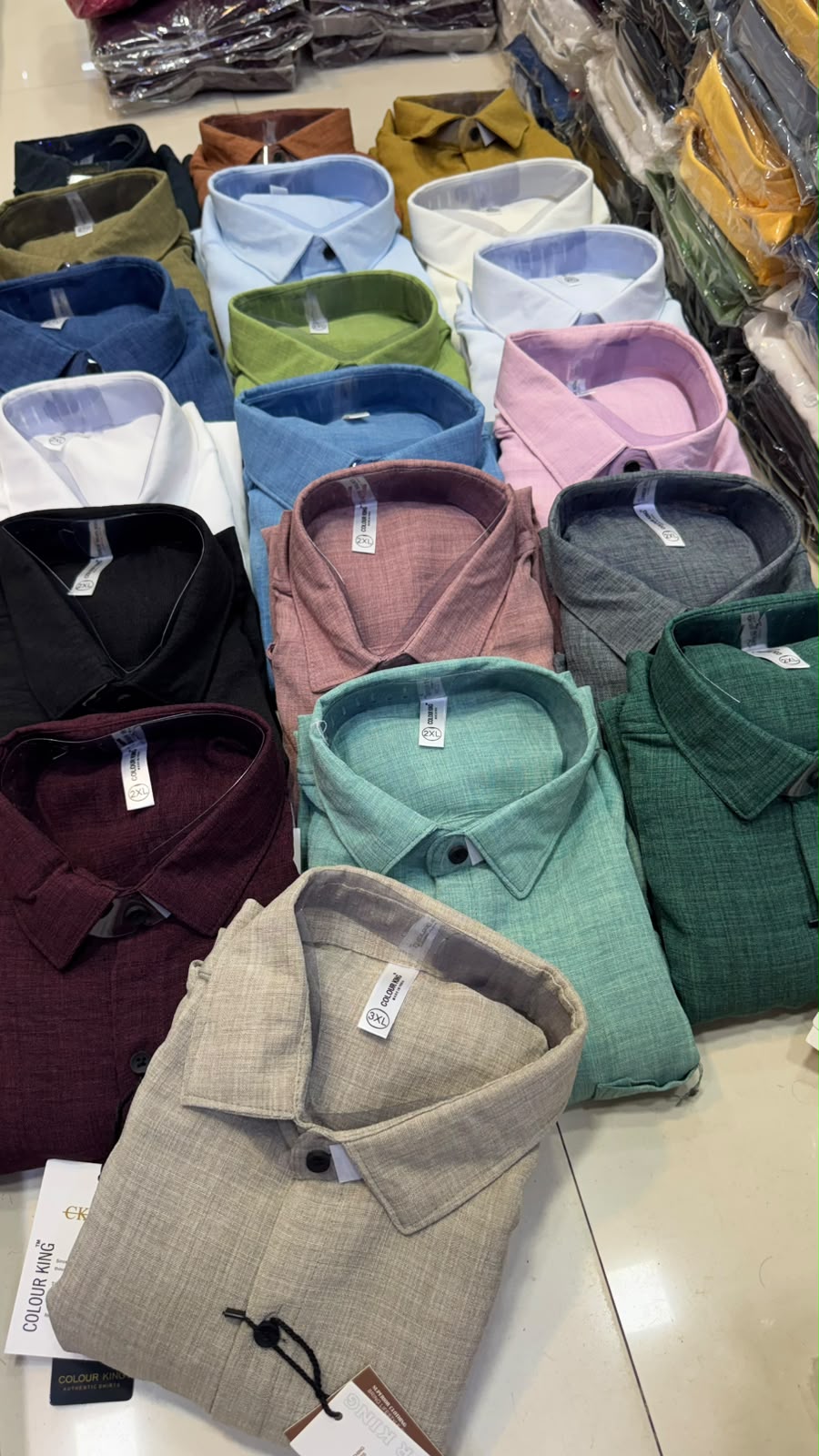 (Combo of 3)(2XL, 3XL) CK Linen Dobby Plain Shirt Rs.1150