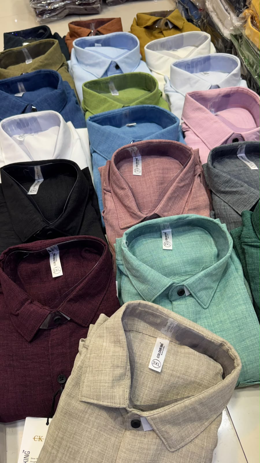 (Combo of 3)(2XL, 3XL) CK Linen Dobby Plain Shirt Rs.1150