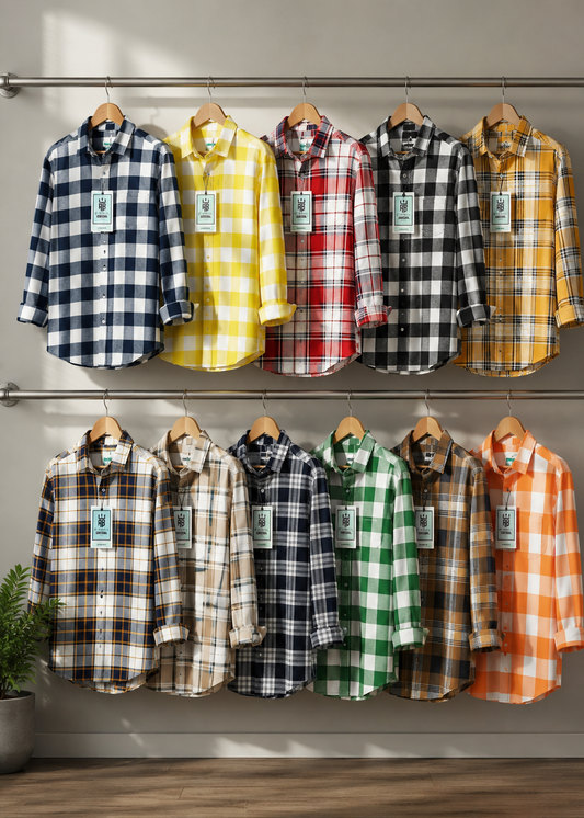 (Combo of 5) RBCasual Checked Only Laffer Cotton Shirts Rs. 1100