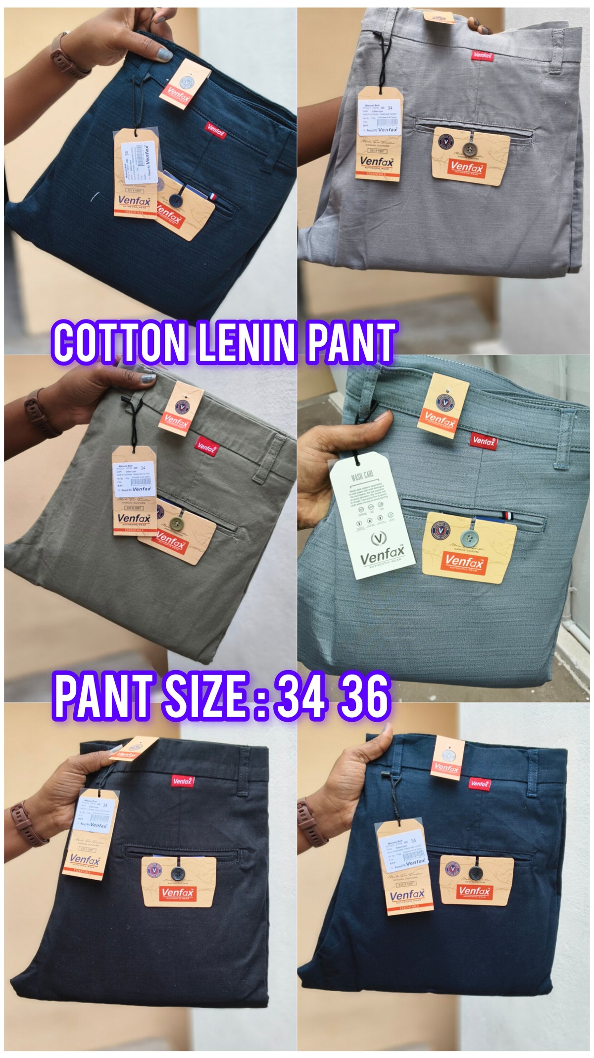 (Combo of 2) VenFax Lenin Pure Cotton Men's Regular Pant Rs. 1000