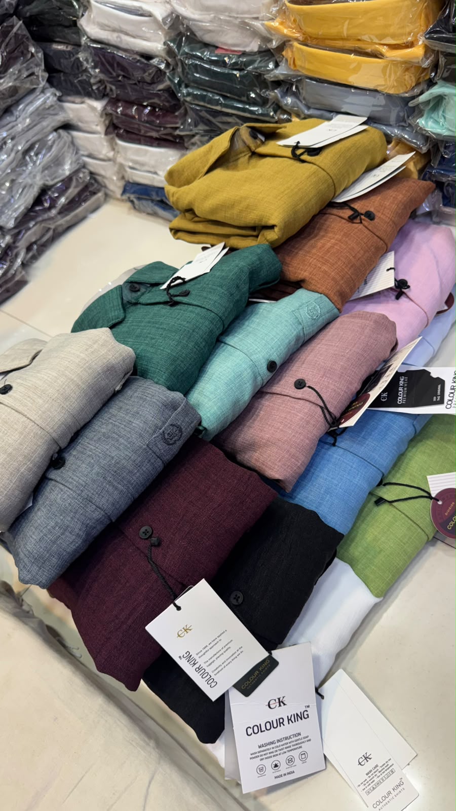 (Combo of 3)(2XL, 3XL) CK Linen Dobby Plain Shirt Rs.1150
