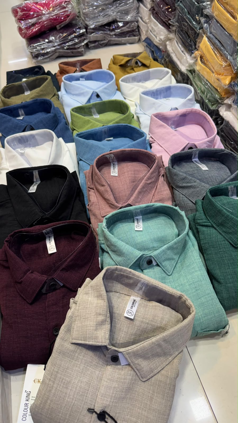 (Combo of 3)(2XL, 3XL) CK Linen Dobby Plain Shirt Rs.1150