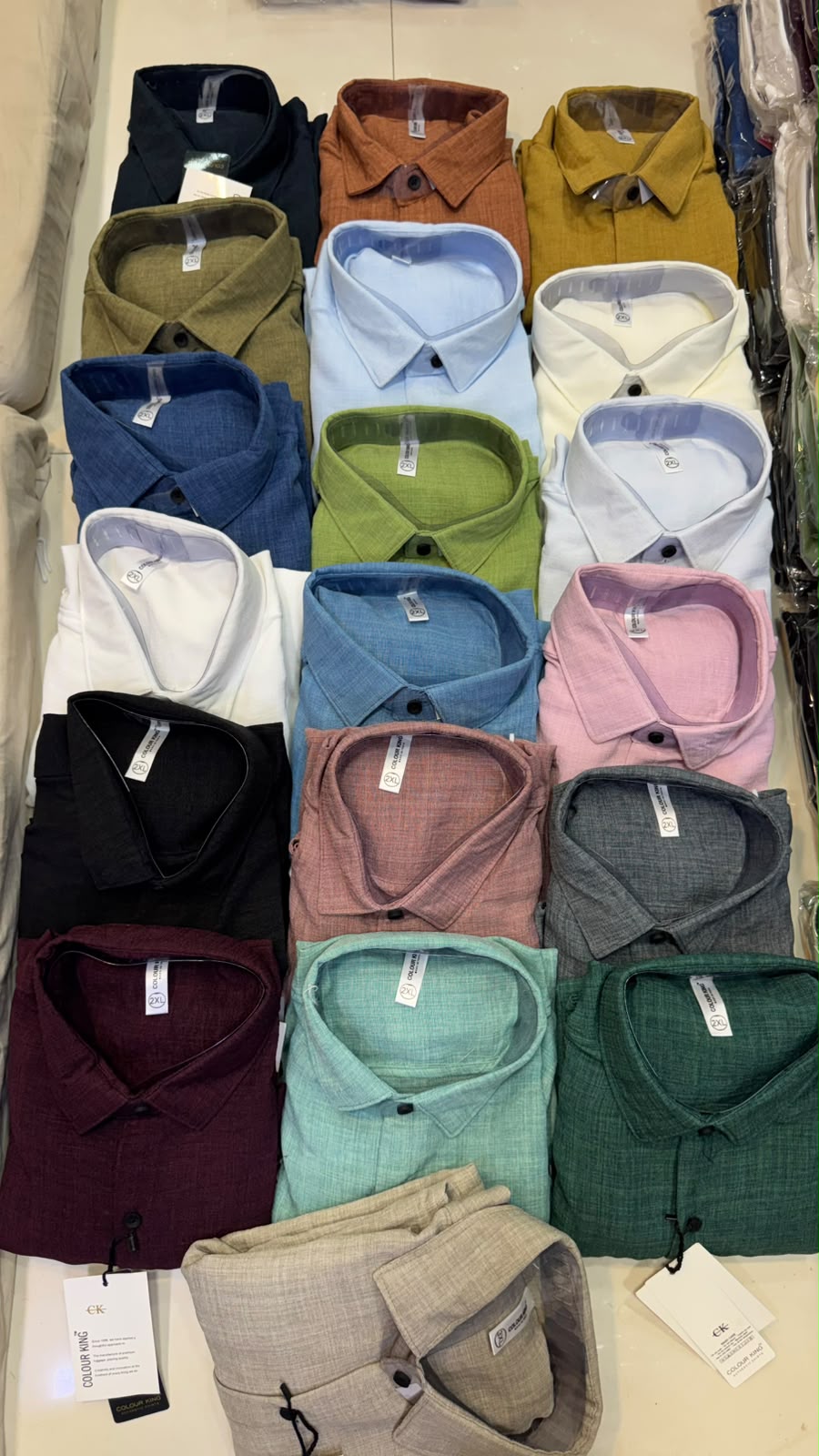 (Combo of 3)(2XL, 3XL) CK Linen Dobby Plain Shirt Rs.1150