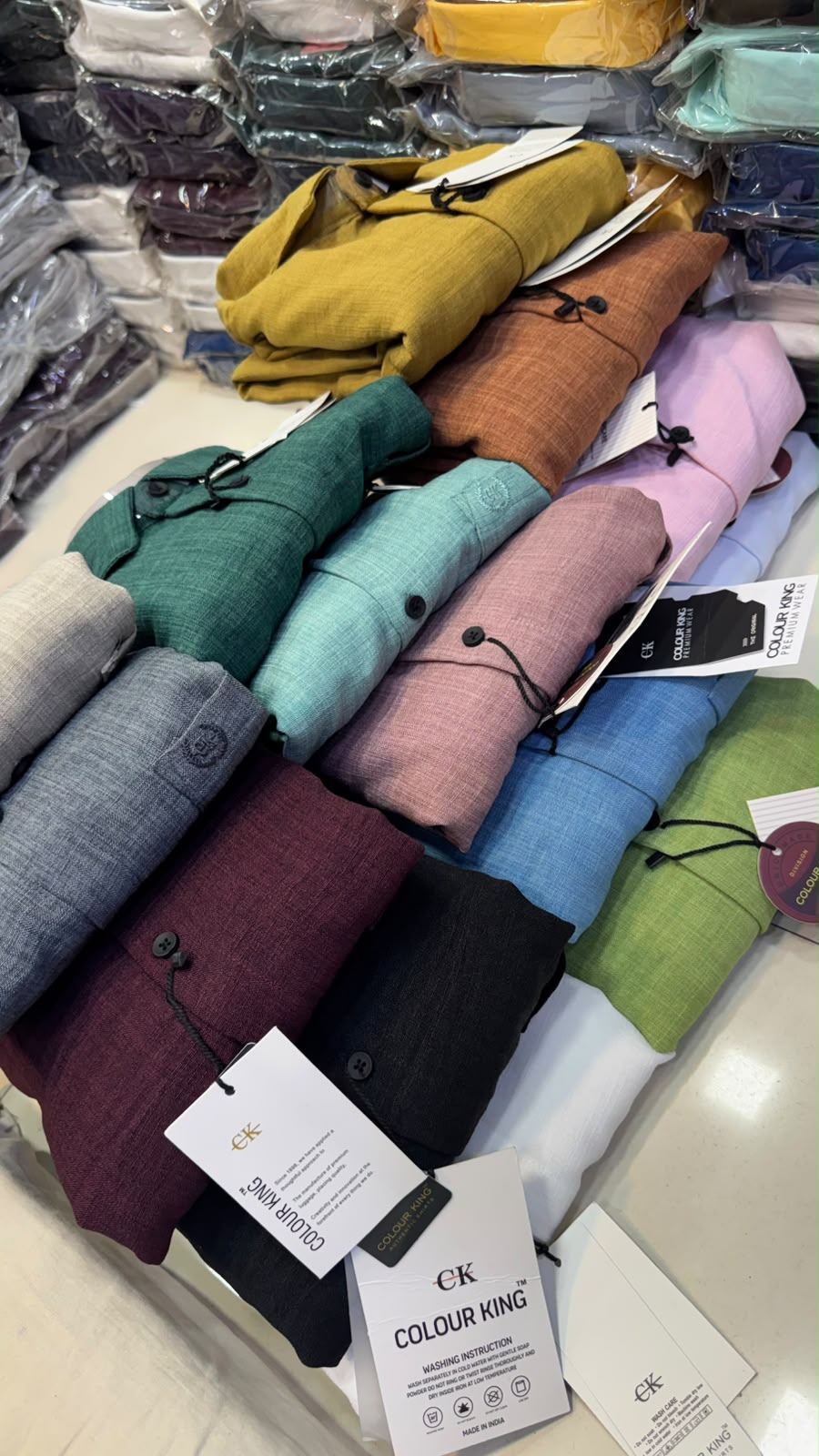 (Combo of 3)(2XL, 3XL) CK Linen Dobby Plain Shirt Rs.1150