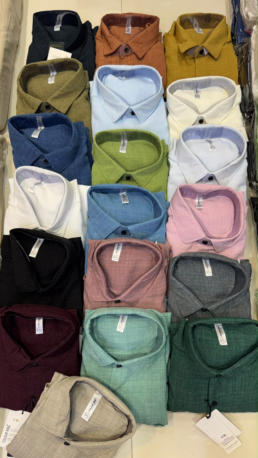 (Combo of 3)(2XL, 3XL) CK Linen Dobby Plain Shirt Rs.1150