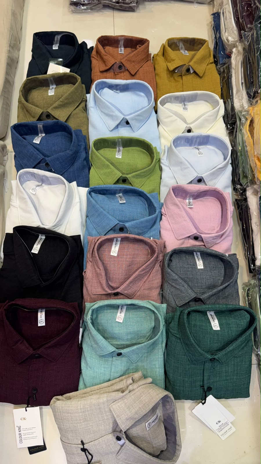 (Combo of 3)(2XL, 3XL) CK Linen Dobby Plain Shirt Rs.1150