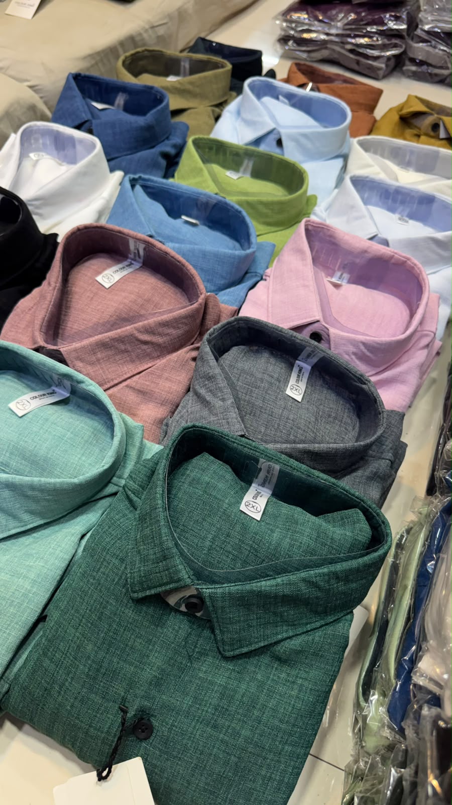 (Combo of 3)(2XL, 3XL) CK Linen Dobby Plain Shirt Rs.1150